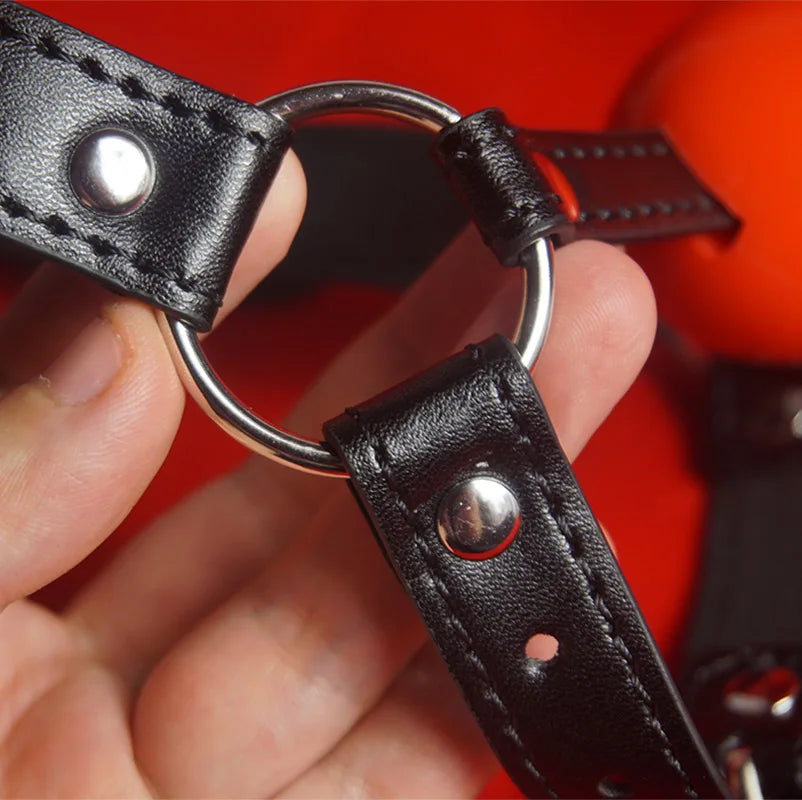 BDSM Ball Gag with Chin Strap Mouth Restraint for Couples