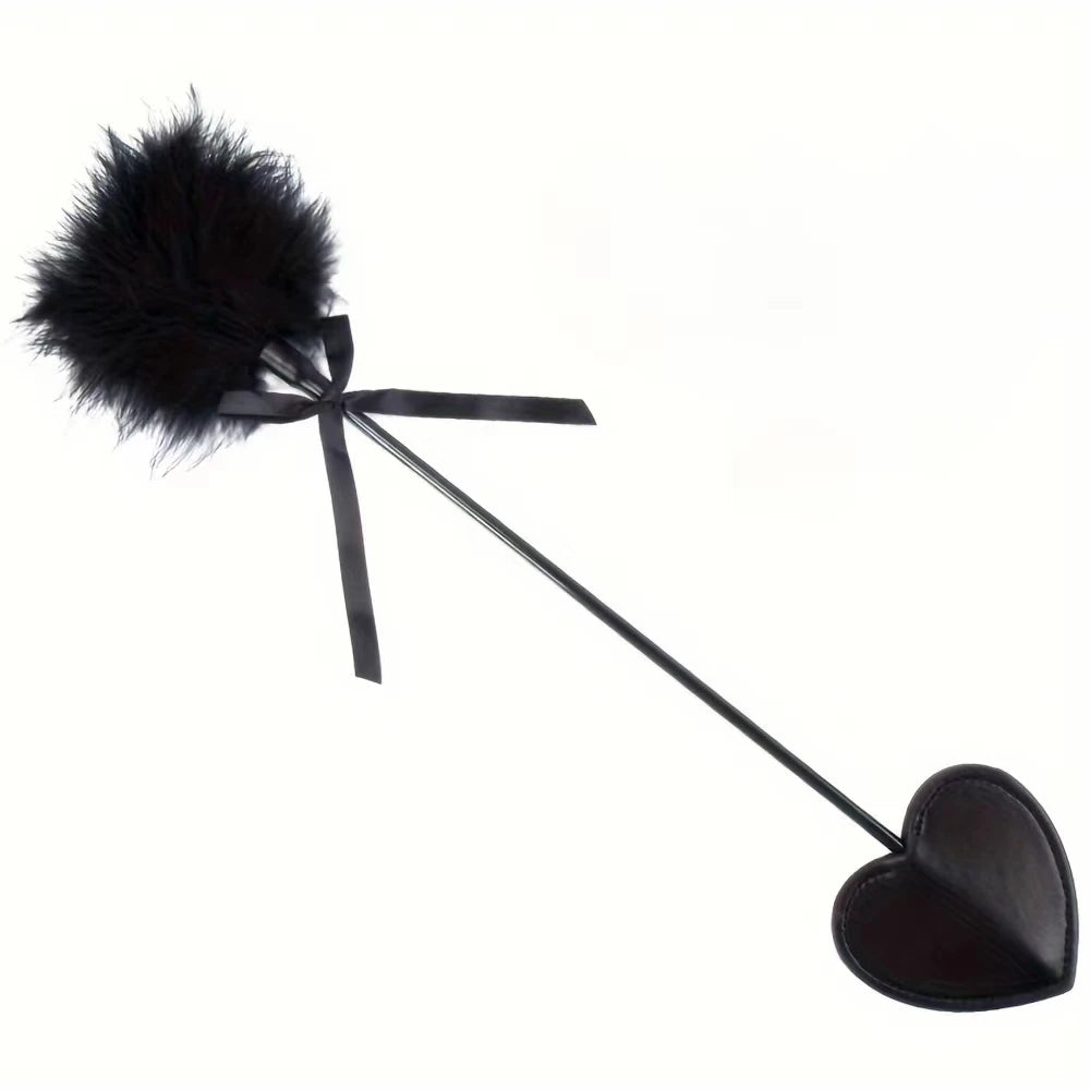 Leather Feather BDSM Paddle Whip Flogger for Couples Play