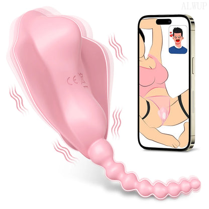 Wearable Panty Vibrator with Clitoral Stimulator for Couples