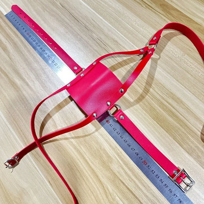 BDSM Harness Ball Gag Set with 42mm Silicone Mouth Gag