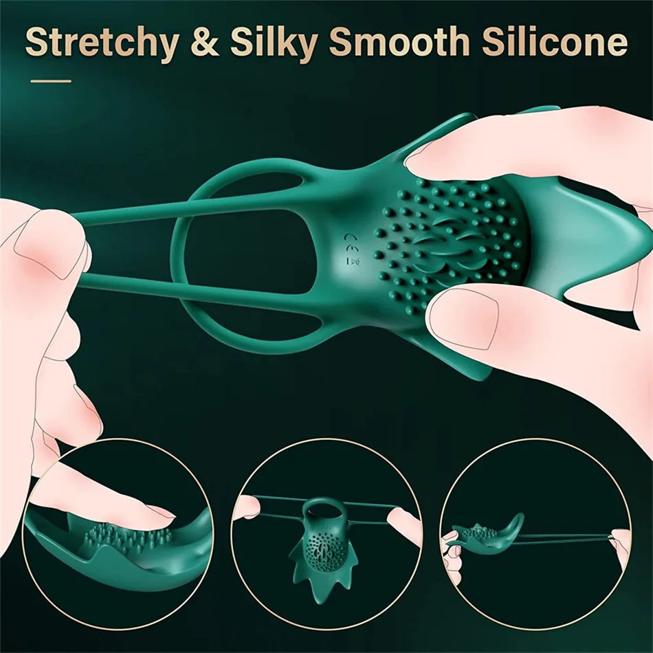 Double Ring Vibrating Cock Ring for Couples’ Pleasure