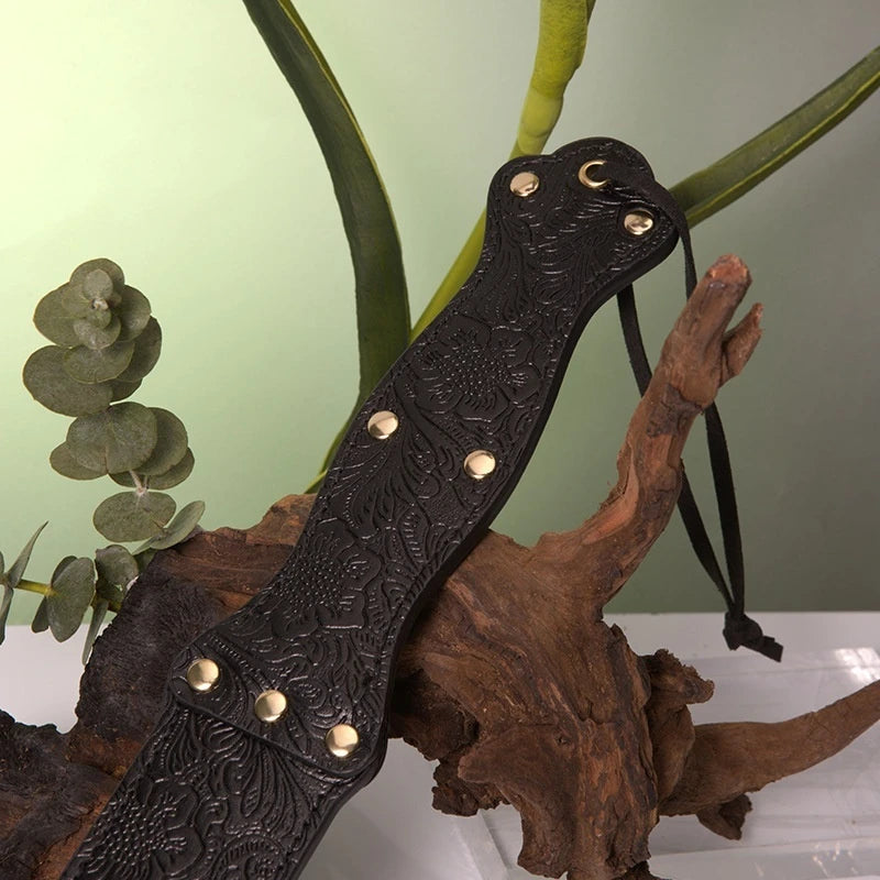 PU Leather BDSM Paddle Whip Flogger 22.7in for Cosplay Play