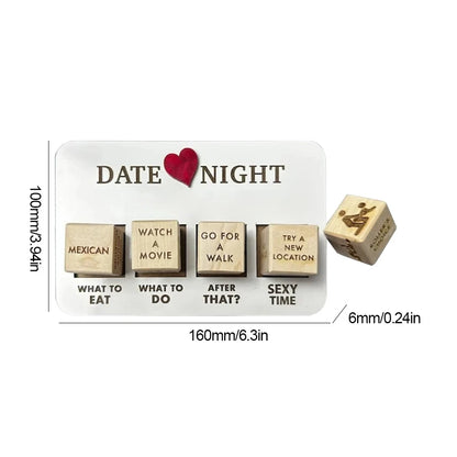 4-Piece Wooden Sex Dice Game for Couples’ Date Night