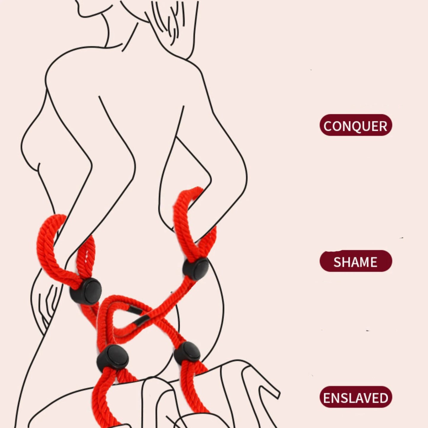 BDSM Rope Handcuffs Ankle Cuffs Leg Restraints Set