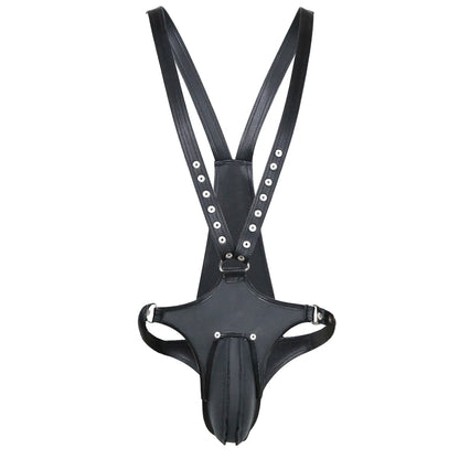 Sexy Male Harness Thong Lingerie Costume, Leather Straps