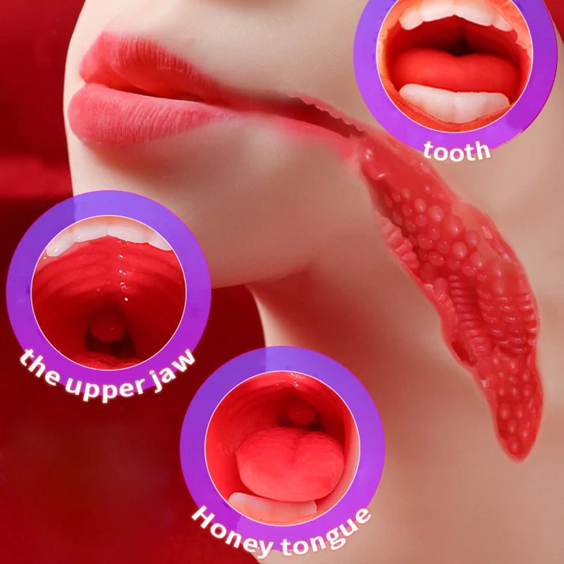 Dual Channel Male Masturbator with Sucking & Blowjob