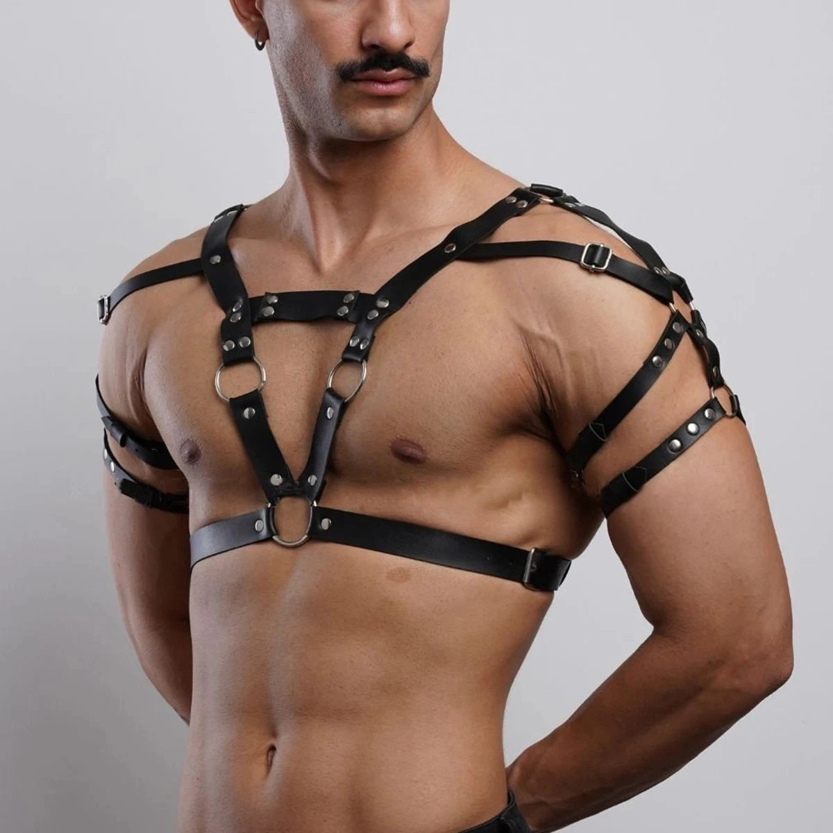 Men’s Leather Body Harness Adjustable BDSM Fetish Lingerie