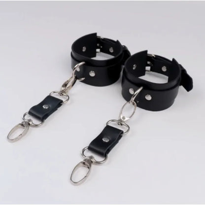 PU Leather Handcuffs Body Harness Straps BDSM Kit