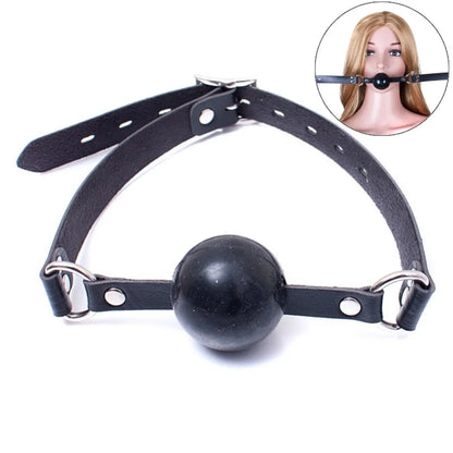 BDSM Harness Ball Gag Set with 42mm Silicone Mouth Gag
