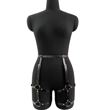 Leather Garter Belt Harness Lingerie Bondage Thigh Straps