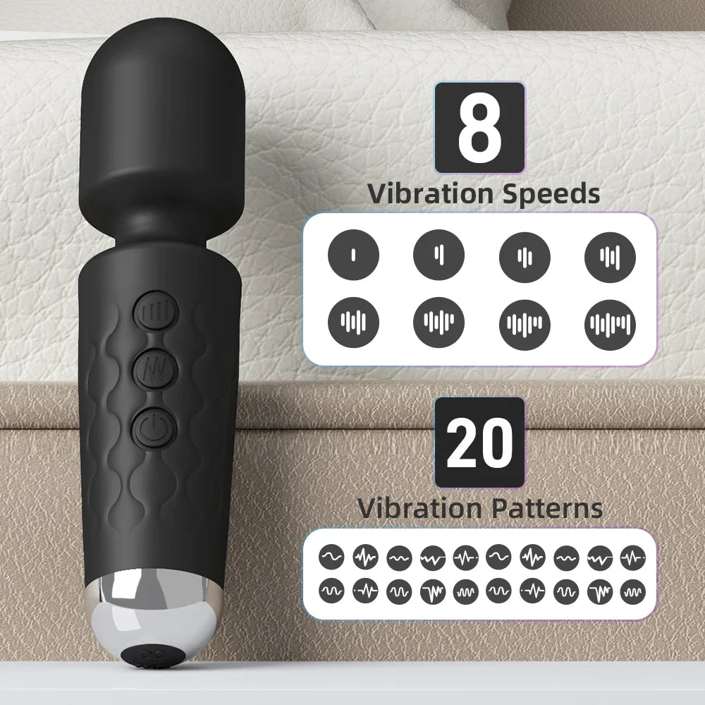 20 Speed AV Magic Wand Vibrator for Women G-Spot & Clit