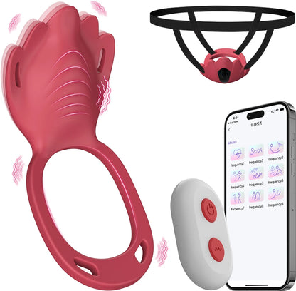 Wearable Panty Vibrator with Clitoral Stimulator for Couples