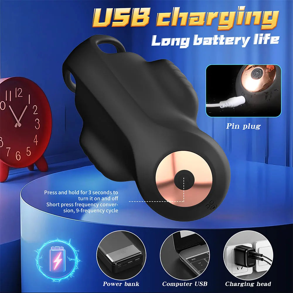 App-Controlled Male Masturbator with 9 Vibrating Modes