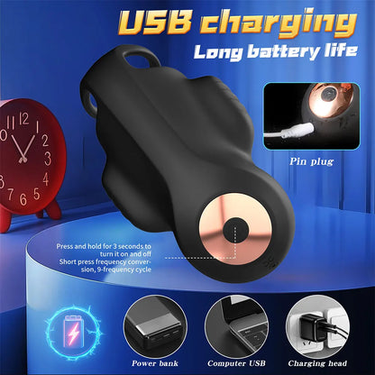 App-Controlled Male Masturbator with 9 Vibrating Modes