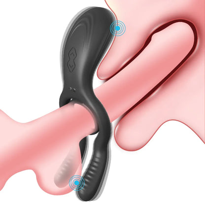 12-Speed Vibrating Cock Ring for Couples, G-Spot Toy