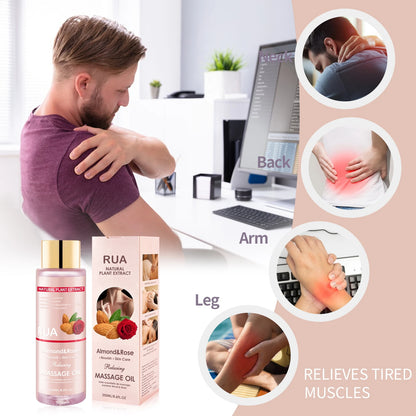 Almond Rose Massage Oil for Relaxing and Moisturizing 8.6oz
