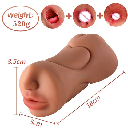 3D Realistic Silicone Vagina Masturbator Cup for Men