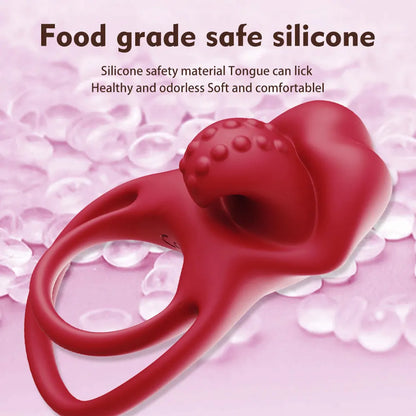 Vibrating Cock Ring with Clitoral Stimulator for Couples