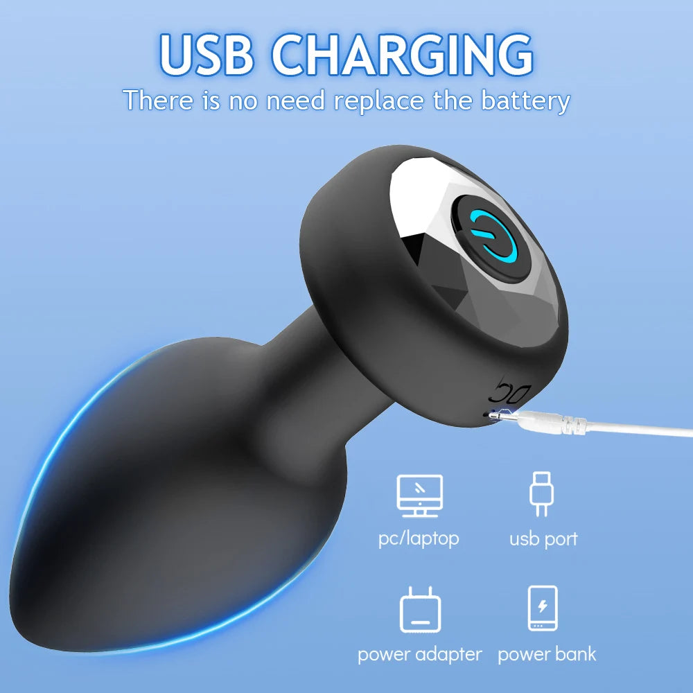 Wireless Vibrating Anal Plug for Men, Prostate Massager