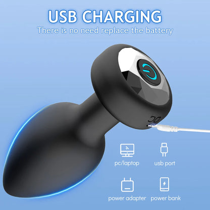 Wireless Vibrating Anal Plug for Men, Prostate Massager