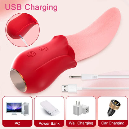 Tongue Licking Vibrator for Women, Clitoral & Nipple Toy
