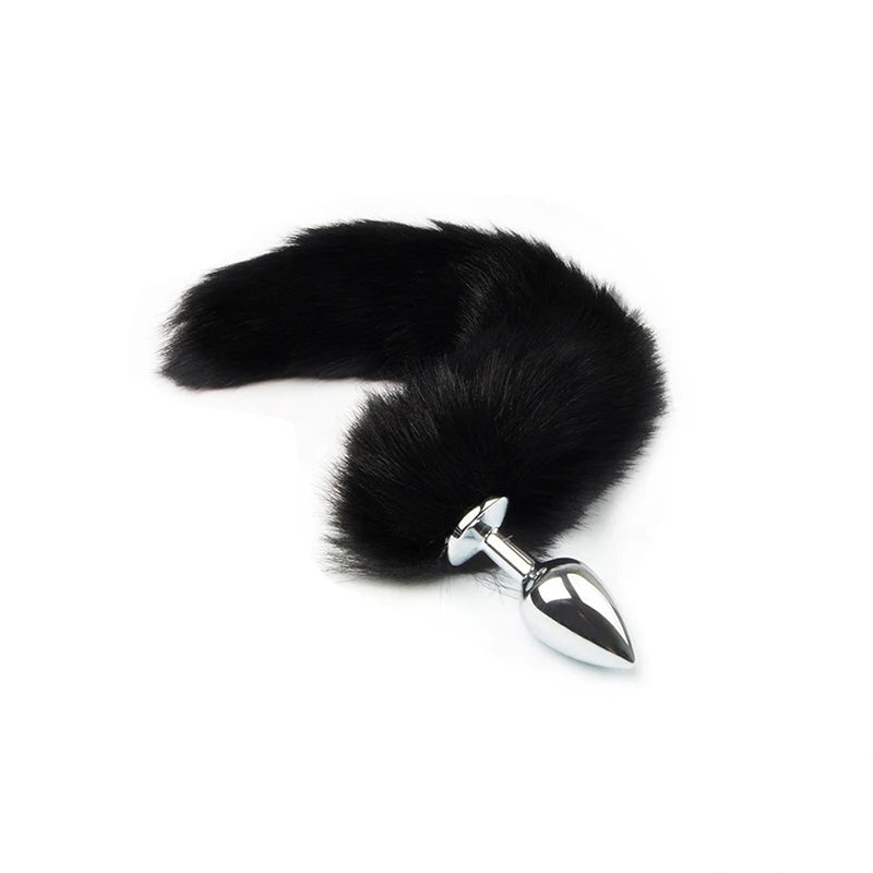 Cosplay Fox Tail Anal Plug with Cat Mask for Women Play