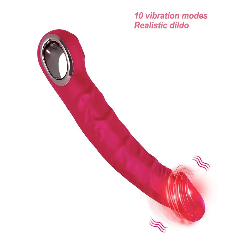 Long Vibrator Dildo for Women, Clitoral & G-Spot Toy