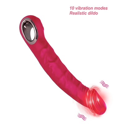 Long Vibrator Dildo for Women, Clitoral & G-Spot Toy