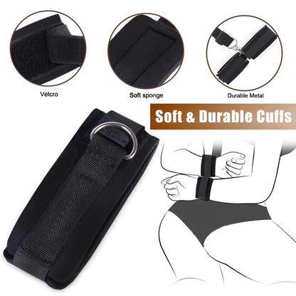 Adjustable BDSM Handcuffs with Ball Gag and Collar Set