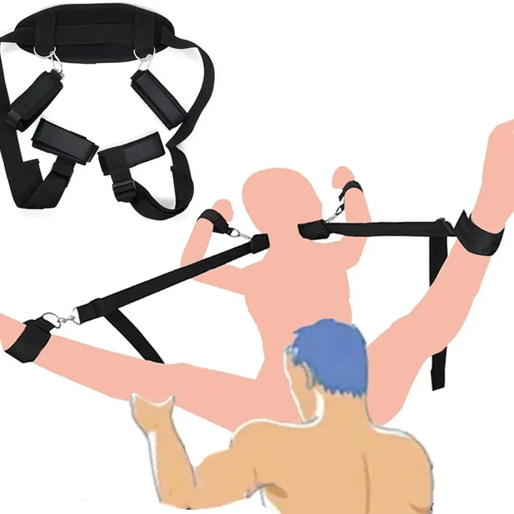 BDSM Restraints Leg Spreader Harness for Couples Play
