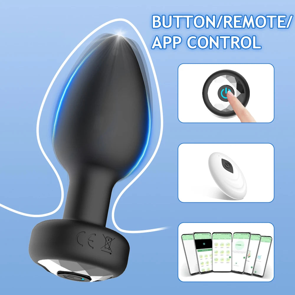 Wireless Vibrating Anal Plug for Men, Prostate Massager