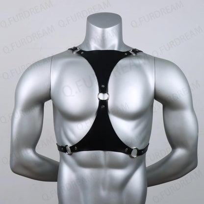 Men’s Adjustable Punk Chest Harness for Gay Bondage