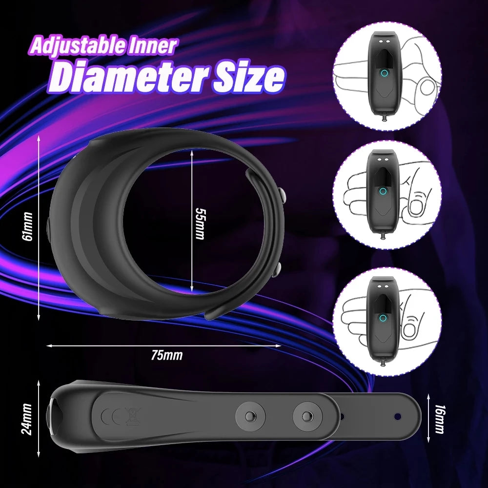 Adjustable Vibrating Cock Ring for Couples & Men