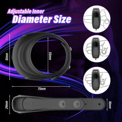 Adjustable Vibrating Cock Ring for Couples & Men