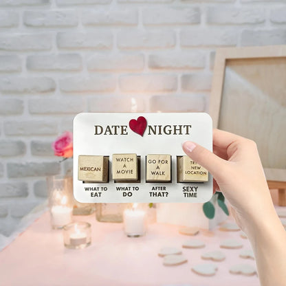 4-Piece Wooden Sex Dice Game for Couples’ Date Night