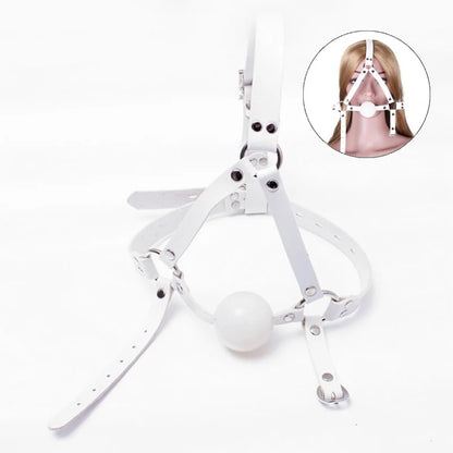 BDSM Harness Ball Gag Set with 42mm Silicone Mouth Gag