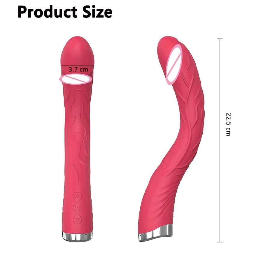 Long Vibrator Dildo for Women, Clitoral & G-Spot Toy