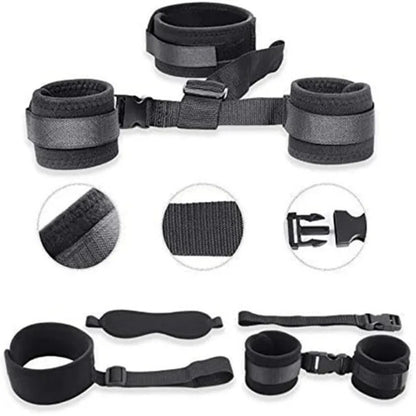BDSM Handcuff and Blindfold Set with Ankle Cuffs for Couples