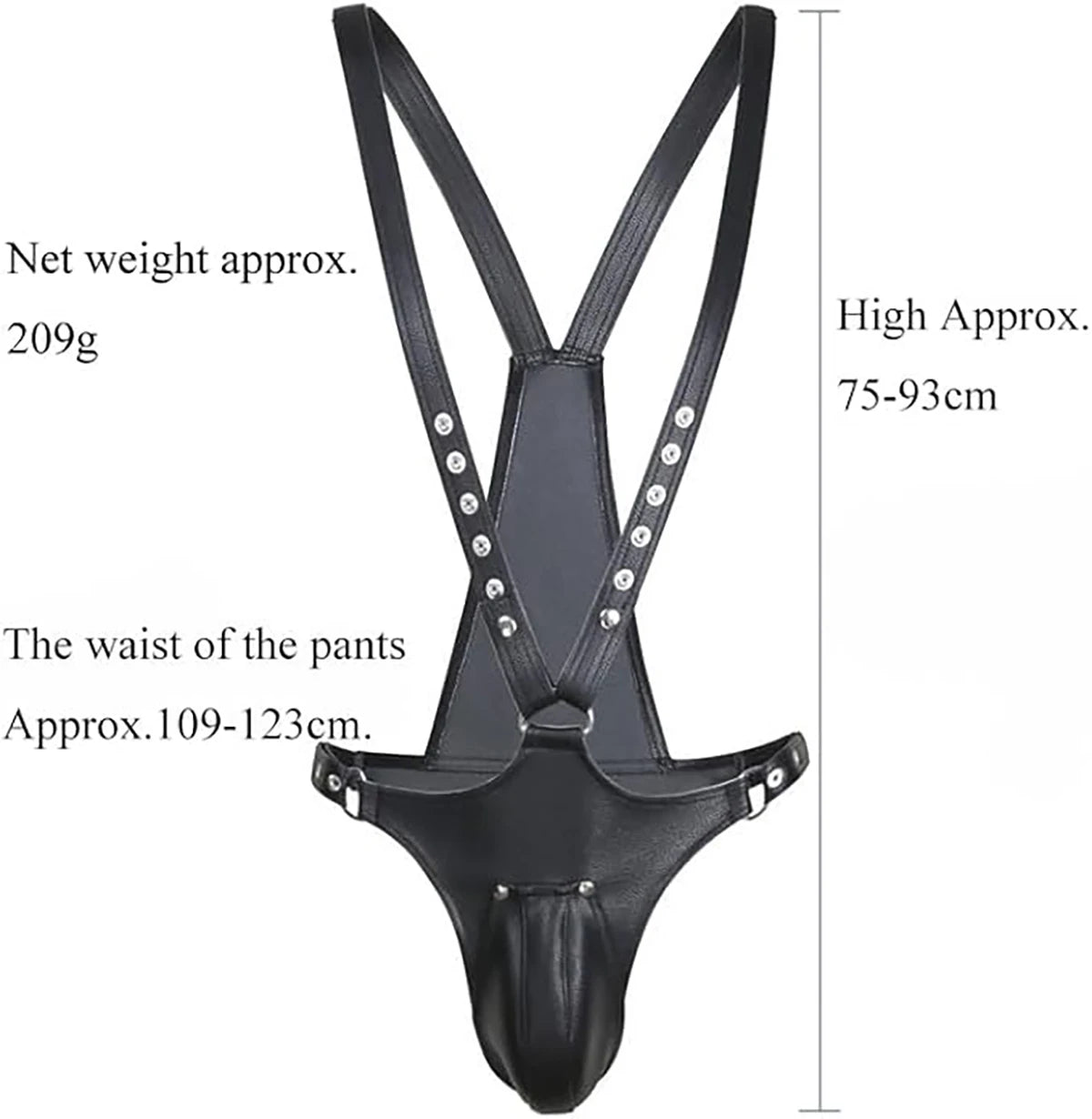 Sexy Male Harness Thong Lingerie Costume, Leather Straps