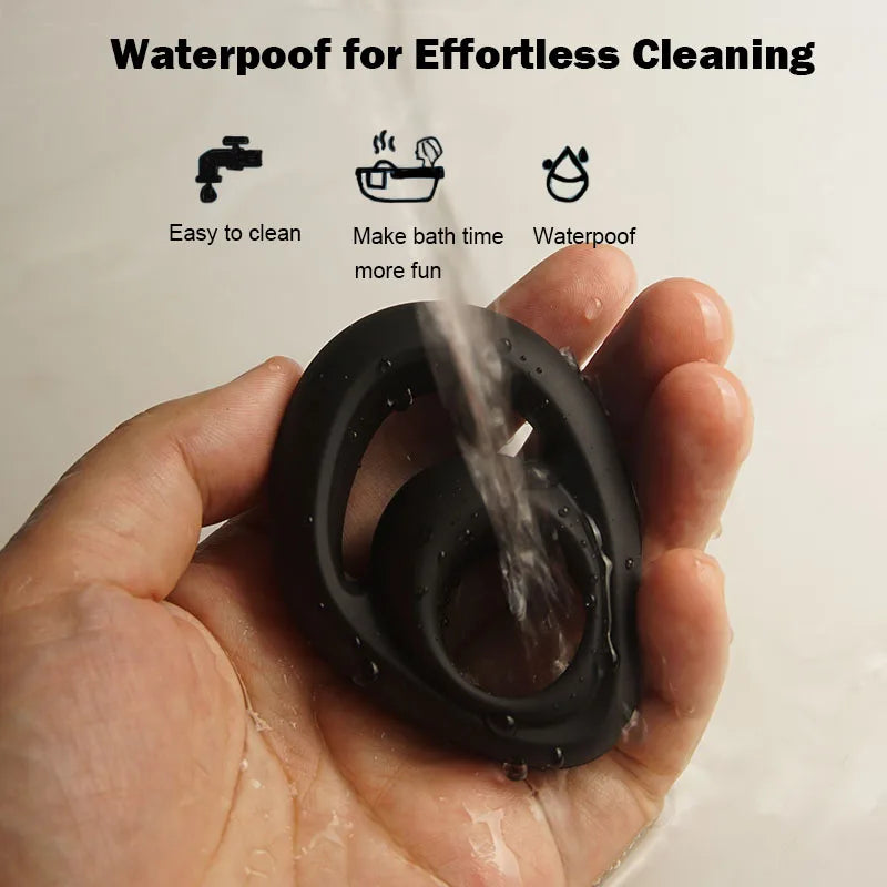 Silicone Dual Cock Ring for Men, Delay & Enhancement