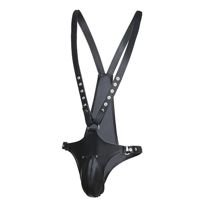 Sexy Male Harness Thong Lingerie Costume, Leather Straps