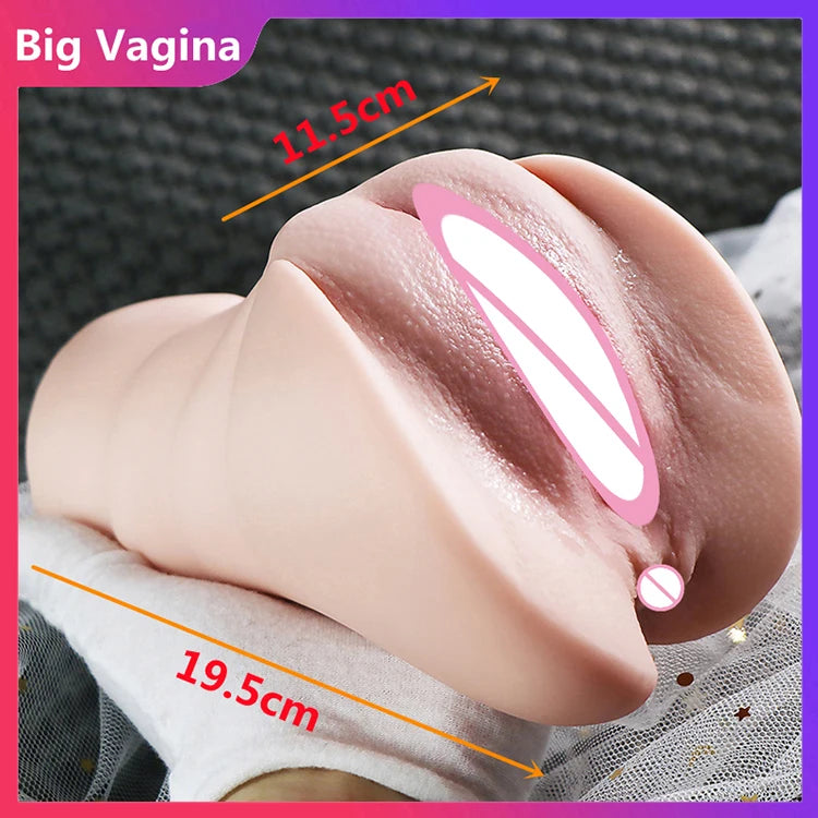 3D Realistic Silicone Vagina Masturbator Cup for Men