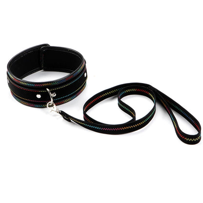 Leather BDSM Collar Leash Harness with Chain for Women