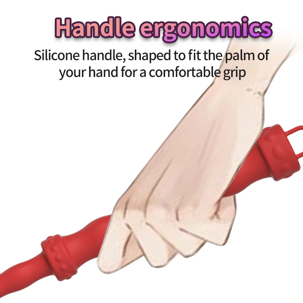 Leather BDSM Flogger Whip with Braid Tails for Spanking Play