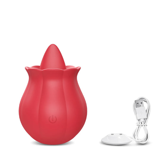 Rose Tongue Licking Vibrator for Women Clitoral Stimulator