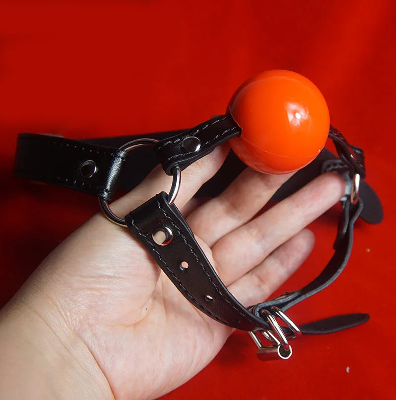 BDSM Ball Gag with Chin Strap Mouth Restraint for Couples