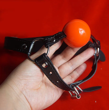 BDSM Ball Gag with Chin Strap Mouth Restraint for Couples