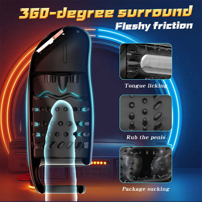 App-Controlled Male Masturbator with 9 Vibrating Modes