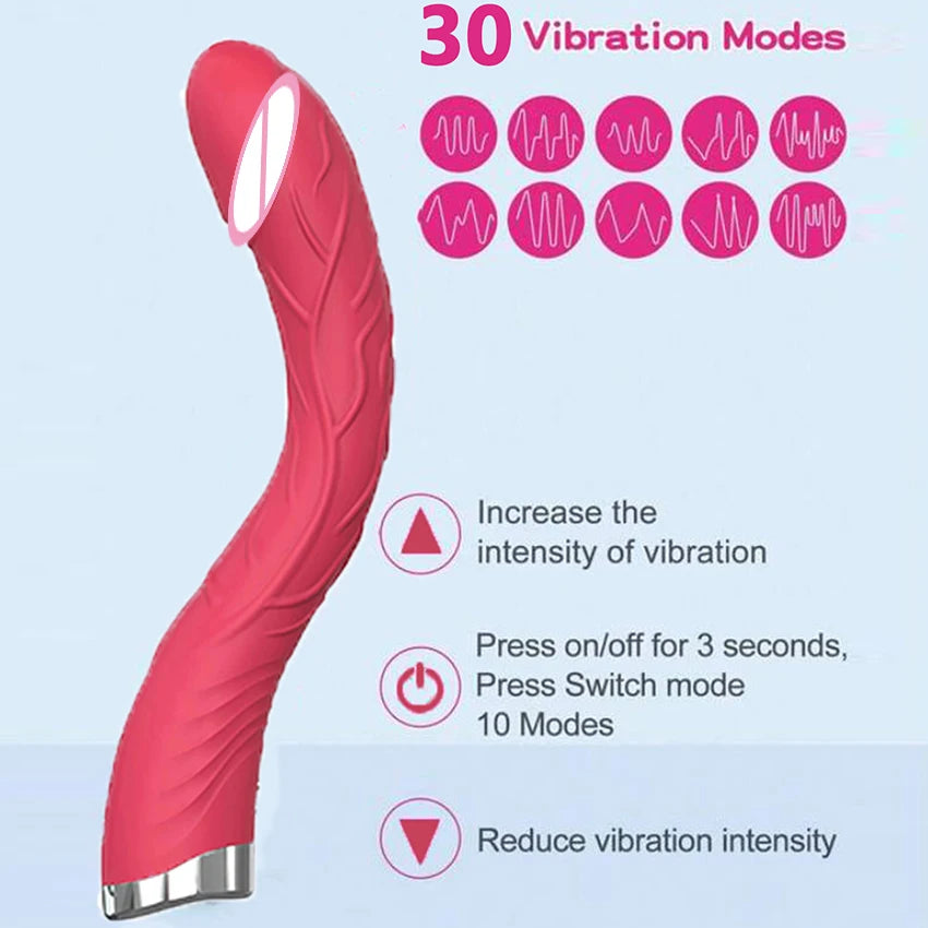 Long Vibrator Dildo for Women, Clitoral & G-Spot Toy
