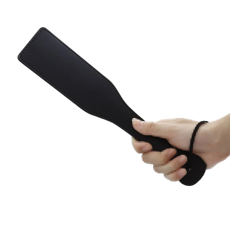 Black Leather BDSM Whip Paddle Flogger for Couples Play